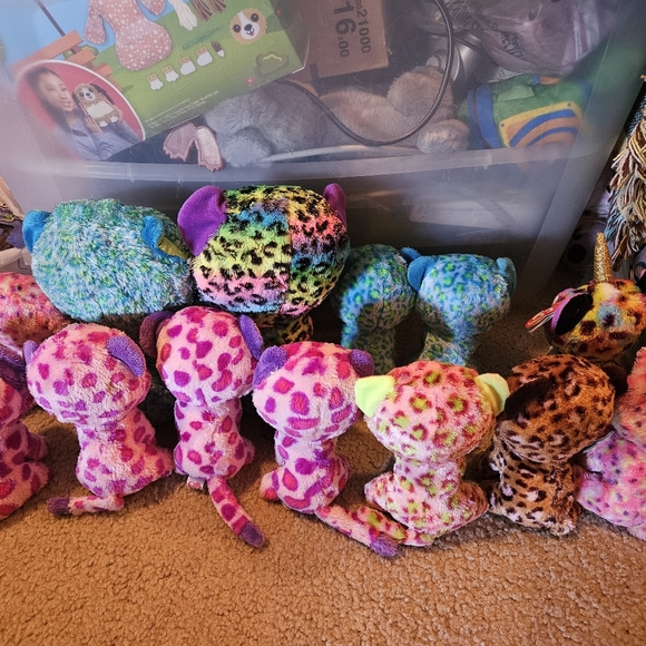 Lot Of 13 Beanie Boo Plush Leopard Cats Glamour, Lainey, Leona, Freckles Used. - Picture 5 of 12